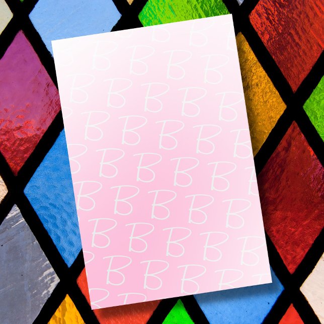 Monogramm Initial Pastellrosa Farbverlauf elegant  Post-it Klebezettel (Von Creator hochgeladen)