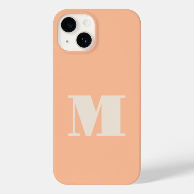 Monogramm Initial Peach Modern Case-Mate iPhone Hülle (Rückseite)