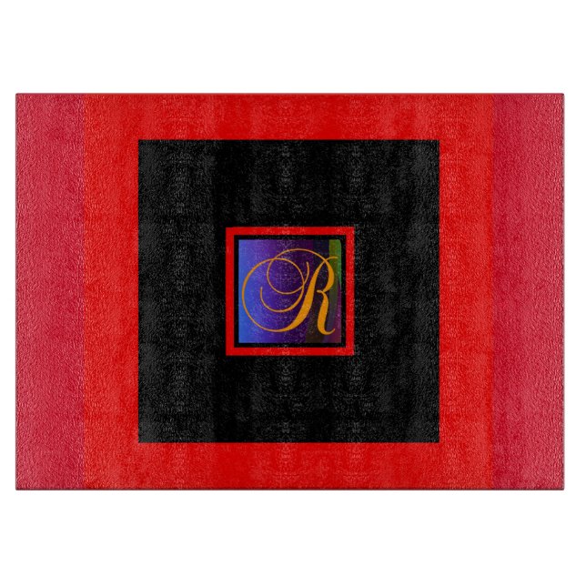 MONOGRAMM INITIAL R SCHNEIDEBRETT (Vorderseite)