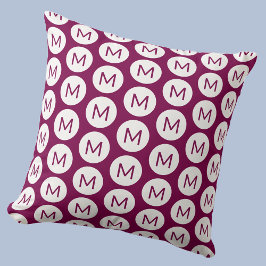 Monogramm Initial Spot Muster Personalisiert rosa Kissen