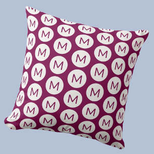 Monogramm Initial Spot Muster Personalisiert rosa Kissen