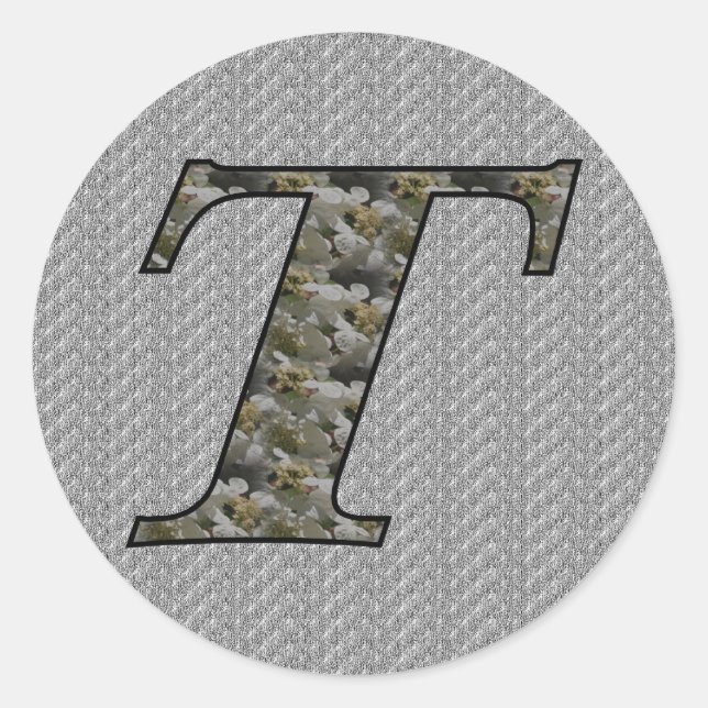 Monogramm Initial-T-Hydrangea-Floral-Aufkleber Runder Aufkleber (Vorderseite)