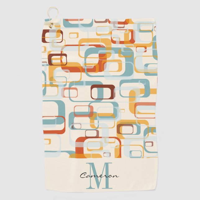 Monogramm Initial und Name Personalisiert Golfhandtuch (Vorderseite)