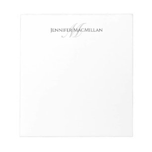 Monogramm Initial- und Vollname Personalisiert Notizblock