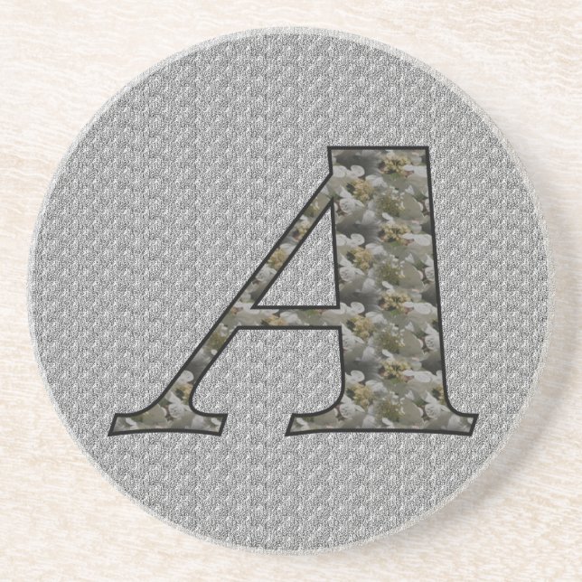 Monogramm Initiale A Hortensien Blumen Getränkeuntersetzer (Vorne)