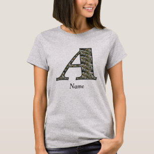 Monogramm Initiale A Hortensien Blumen Personalisi T-Shirt