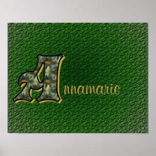 Monogramm Initiale A Margeriten Kunst Personalisie Poster