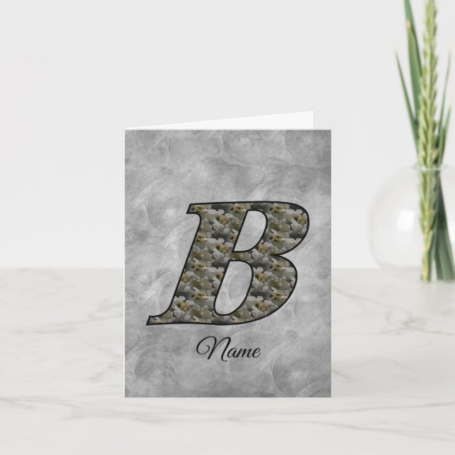 Monogramm Initiale B Hortensien Blumen Personalisi (Vorderseite)