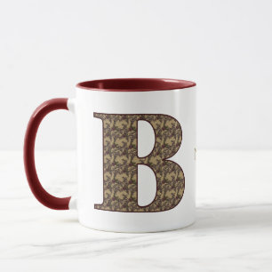 Monogramm Initiale B Vintage Blumen Personalisiert Tasse
