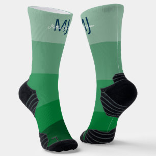MONOGRAMM-INITIALE BEZEICHNEN GRÜNES GRADIENT LINE SOCKEN