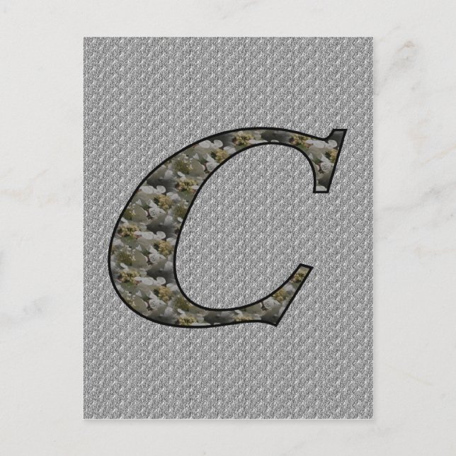 Monogramm Initiale C Hortensienblüten Postkarte (Vorderseite)
