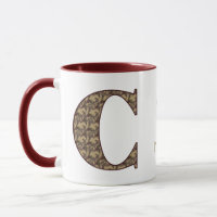 Monogramm Initiale C Vintage Blumen Personalisiert