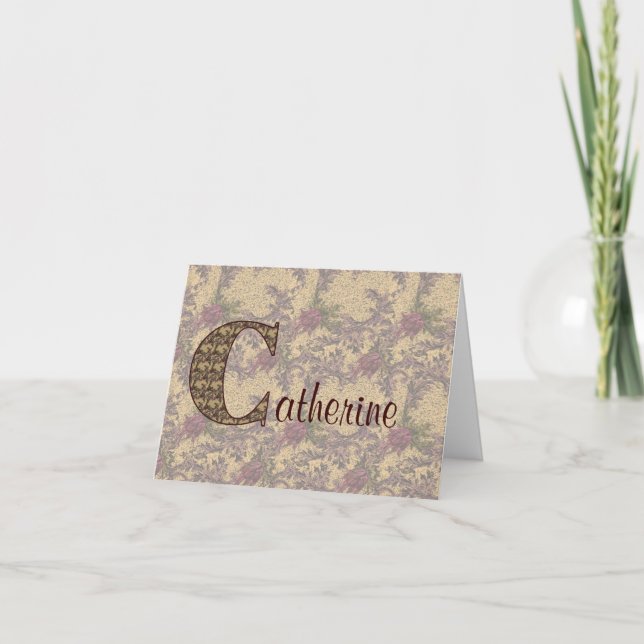 Monogramm Initiale C Vintage-Blumenmuster personal (Vorderseite)
