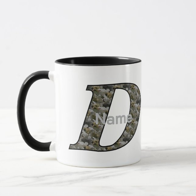 Monogramm Initiale D Hortensien Blumen Personalisi Tasse (Links)