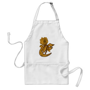 Monogramm Initiale E Elegante Goldene Pfingstrose Schürze