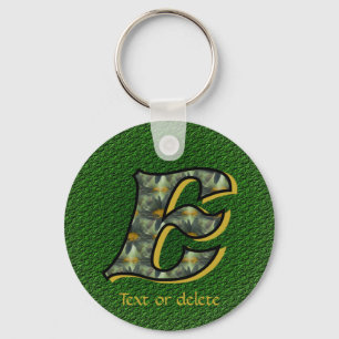 Monogramm Initiale E Gänseblümchen Kunst Personali Schlüsselanhänger