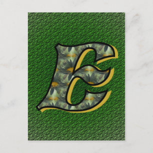 Monogramm Initiale E Gänseblümchen Kunst Postkarte
