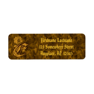 Monogramm Initiale E Gold Pfingstrose Rücksendeadr