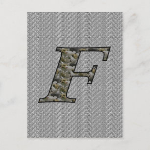 Monogramm Initiale F Hortensienblüten Postkarte