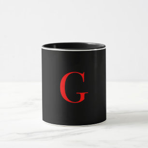 Monogramm Initiale G Alles Schwarze Kombination Tasse