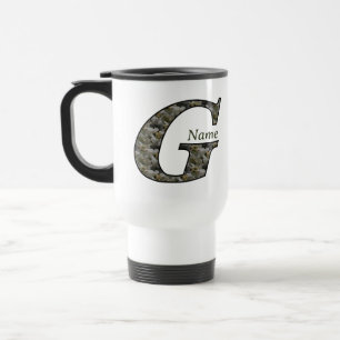 Monogramm Initiale G Hortensien Blumen Personalisi Reisebecher