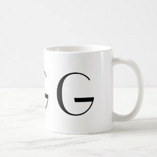 Monogramm Initiale G Schwarz-Weiß Moderner Kaffeeb Tasse
