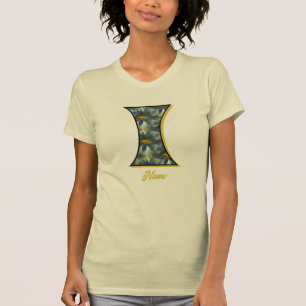 Monogramm Initiale I Gänseblümchen-Blumenkunst ind T-Shirt