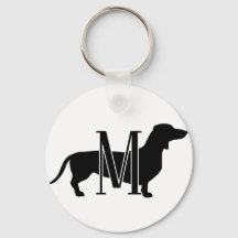 Monogramm Initiale Ich liebe Dachshunds Silhouette