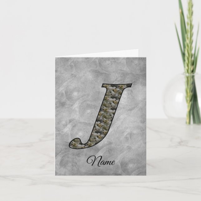 Monogramm Initiale J Hortensien Blumen Personalisi (Vorderseite)