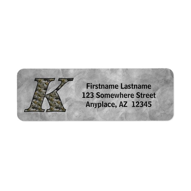 Monogramm Initiale K Hortensien Rücksendeadresse  (Vorne)