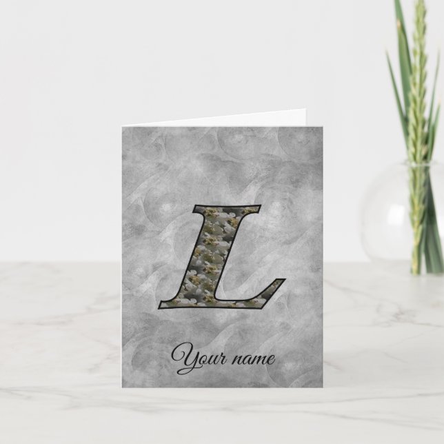 Monogramm Initiale L Hortensien Blumen Personalisi (Vorderseite)