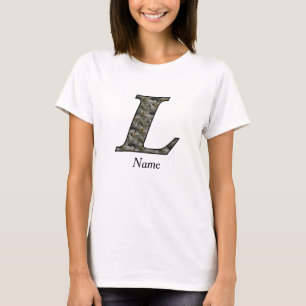 Monogramm Initiale L Hydrangeenblüten Personalisie T-Shirt