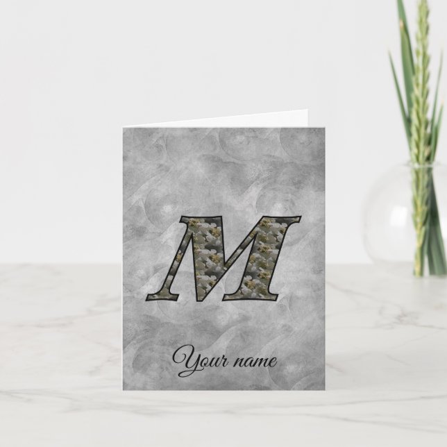 Monogramm Initiale M Hortensien Blumen Personalisi (Vorderseite)
