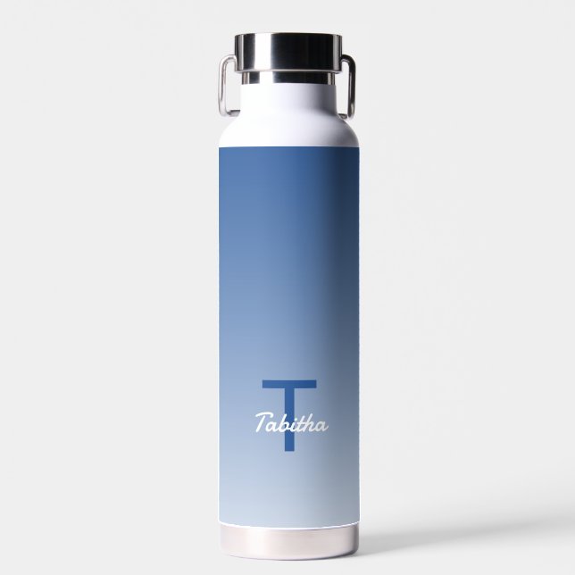 Monogramm Initiale Namensschrift Gradient Königlic Trinkflasche (Vorne)