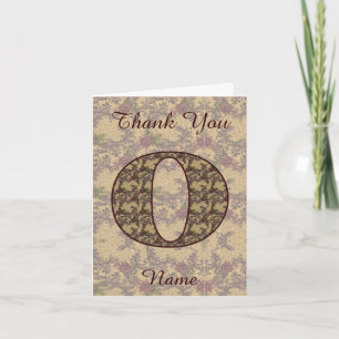 Monogramm Initiale O Elegantes Vintage-Blumenmuste Dankeskarte
