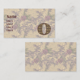 Monogramm Initiale O Elegantes Vintage-Blumenmuste Visitenkarte
