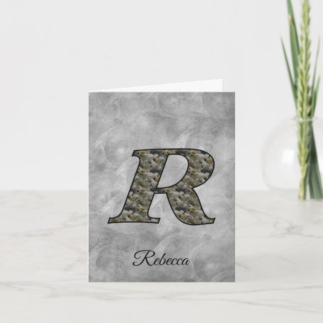 Monogramm Initiale R Hortensien Blumen Personalisi (Vorderseite)