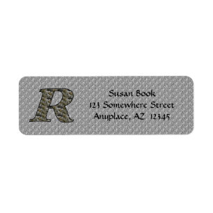 Monogramm Initiale R Hortensien Rücksendeadresse