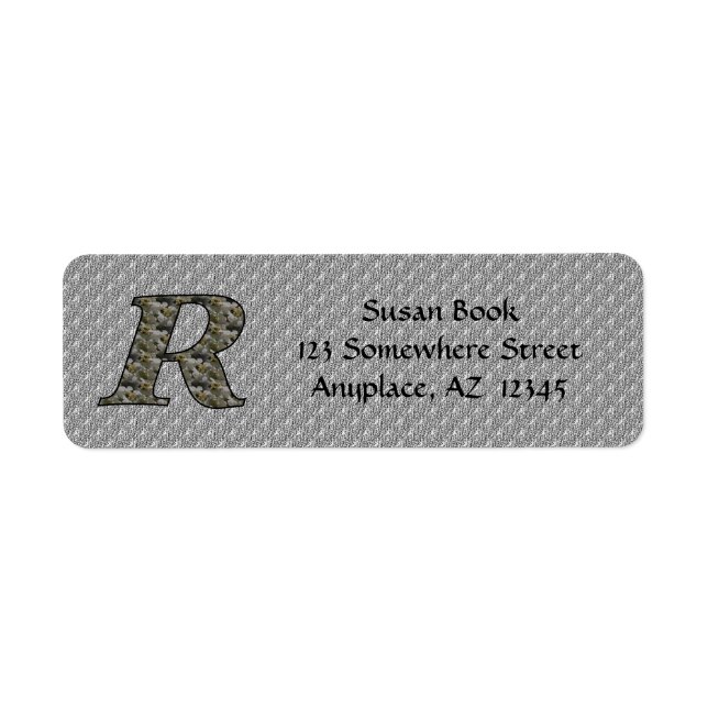 Monogramm Initiale R Hortensien Rücksendeadresse  (Vorne)