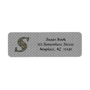 Monogramm Initiale S Hortensien Rücksendeadresse 