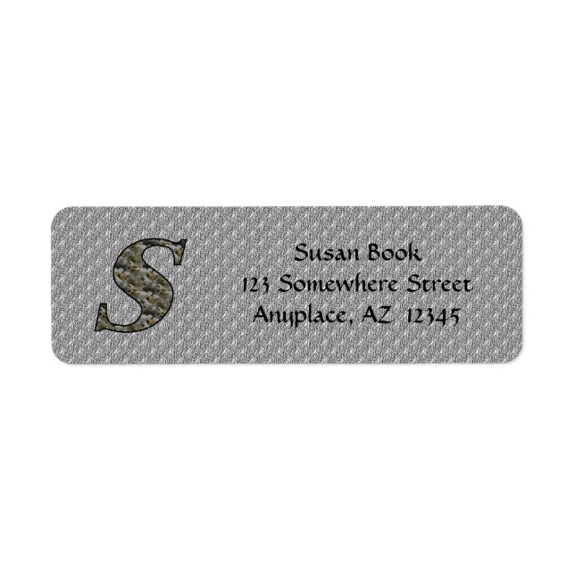 Monogramm Initiale S Hortensien Rücksendeadresse  (Vorne)