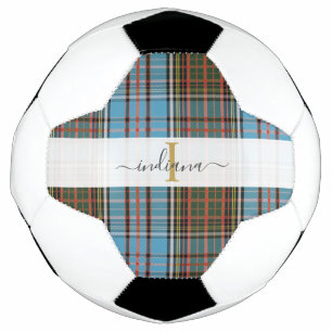 Monogramm Initiale Schrift Name Kariert Tartan Fußball
