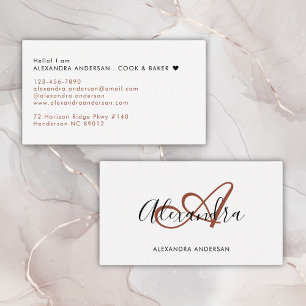 Monogramm Initiale Schrift Name Terrakotta Visitenkarte