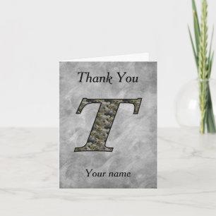 Monogramm Initiale T Hortensien Blumen Personalisi Dankeskarte