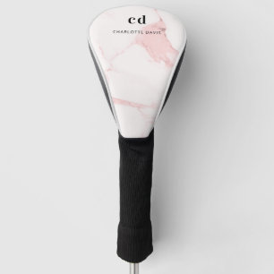 Monogramm-Initialen aus Rosa-Marmor Golf Headcover
