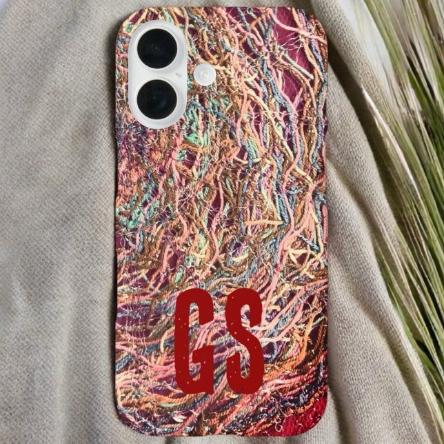Monogramm Initialen bunt abstrakte Muster gürtlich Case-Mate iPhone Hülle (Von Creator hochgeladen)