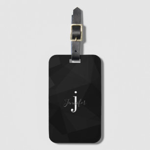 Monogramm-Initialen der Black Modern Classy Indivi Gepäckanhänger