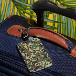 Monogramm-Initialen der Camouflage Tarnmuster Gepäckanhänger