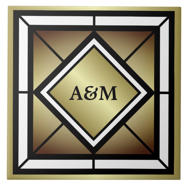 Monogramm-Initialen Fliese (Vorderseite)