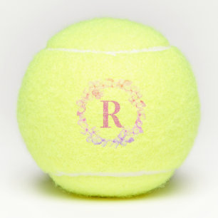Monogramm-Initialen Floral Logo Pink Niedlich Tennisbälle